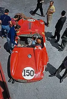 The Ferrari 250 Testa Rossa of Brooks/Behra, with Brooks driving. The car did not finish the race.