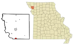 Location of Country Club Village, Missouri