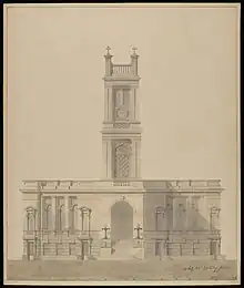 Architectural Drawing of St. Stephens church by William Henry Playfair