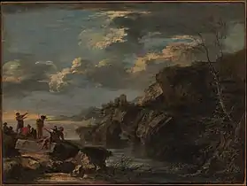 Bandits on a Rocky Coast (c. 1655), oil on canvas, 74.9 x 100&nbsp;cm., Metropolitan Museum of Art
