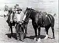 Bill Ah Chow with horses - probably at Ensay.