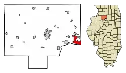 Location of Spring Valley in Bureau County, Illinois.