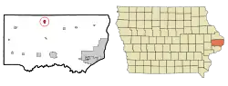 Location of Delmar, Iowa