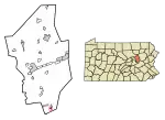 Location of Centralia in Columbia County, Pennsylvania