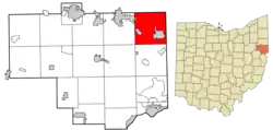 Location of Unity Township in Columbiana County