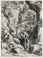 Cornelis Cort after Girolamo Muziano, Penitent Saint Jerome, 1573, University Library, Tartu, Estonia