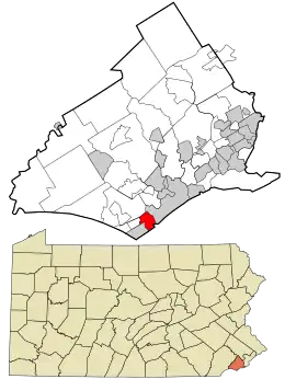 Location in Delaware County and the U.S. state of Pennsylvania.