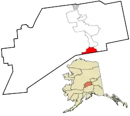 Location in Denali Borough and the state of Alaska.