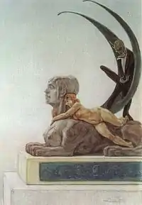The Sphinx, illustration for Les Diaboliques by Jules Barbey d'Aurevilly (1879) pencil & watercolor (25 x 18&nbsp;cm) Brussels