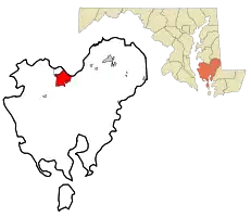 Location in Dorchester County and the State of Maryland
