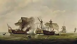 Painting of the battle by Francis Holman c. 1780