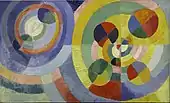 Robert Delaunay, 1930, Circular Forms, oil on canvas, 67.3 × 109.8&nbsp;cm, Solomon R. Guggenheim Museum, New York, Gift by Andrew Powie Fuller and Geraldine Spreckels Fuller Collection, 1999