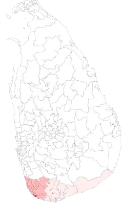 Location of Galle