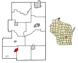 Location of Kingston in Green Lake County, Wisconsin.