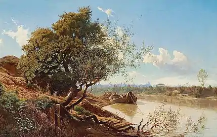 Boats Anchored on the Tiber (1871)