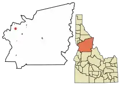 Location of Cottonwood in Idaho County, Idaho.