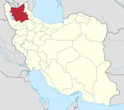 Location of East Azerbaijan province in Iran