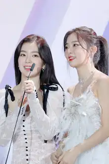 Irene and Seulgi at Asia Artist Awards in 2019