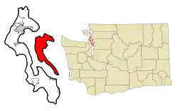 Location within Island County and Washington