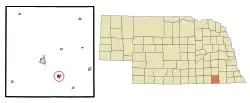 Location of Endicott, Nebraska