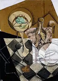 Juan Gris, 1914, Le Compotier (The Fruit Bowl), chalk and oil on canvas, 92 x 65&nbsp;cm, Kröller-Müller Museum, Otterlo, Netherlands