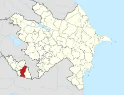 Map of Azerbaijan showing Julfa District