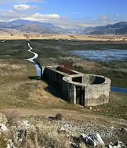 Polje of Feneos, Greece, lake until late 19. Century. Rain showers flood large parts even today