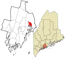 Location in Lincoln County and the state of Maine