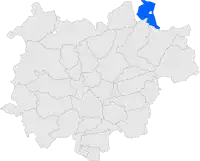 Map showing location within Bages