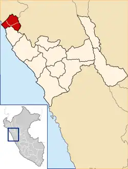 Location of Chepén in La Libertad Region