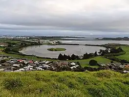 Māngere Lagoon seen from Māngere Mountain