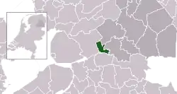 Highlighted position of Meppel in a municipal map of Drenthe