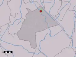 The village (dark red) and the statistical district (light green) of Nieuw-Annerveen in the municipality of Aa en Hunze.