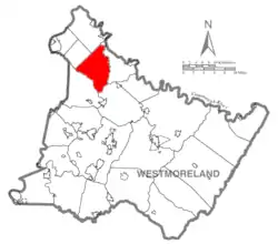 Location within Westmoreland County