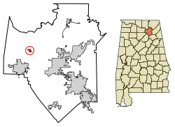 Location in Marshall County, Alabama