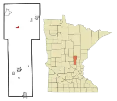 Location of Onamiawithin Mille Lacs County, Minnesota