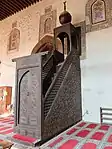 Wooden minbar gifted to the Mosque of al-Salih Talai by Baktimur al-Jugandar circa 1300; one of the oldest surviving Mamluk minbars