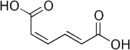 Skeletal formula of cis,trans-muconic acid
