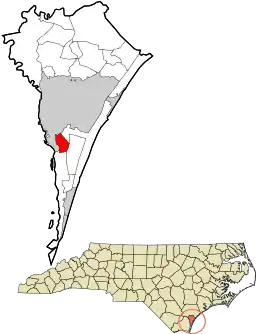 Location in New Hanover County and the state of North Carolina.