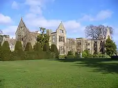 The southern frontage today. The ruined house remains a garden feature.