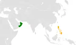 Map indicating locations of Oman
and Philippines