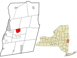 Location in Rensselaer County and the state of New York.