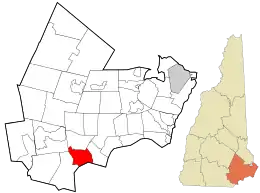 Location in Rockingham County and the state of New Hampshire.