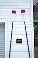 Oar colours, on the Andy Binda Boathouse