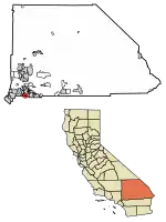 Location of Grand Terrace in San Bernardino County, California.