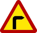 Sharp curve to right