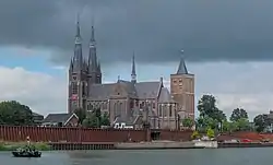 St. Martin's Church dominates the skyline on the Meuse
