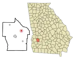 Location in Terrell County and the state of Georgia