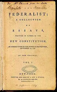 The Federalist (1st ed, 1788, vol I, title page)