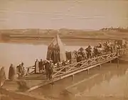 The Egyptian mahmal and caravan crossing the Suez canal, 1880s
